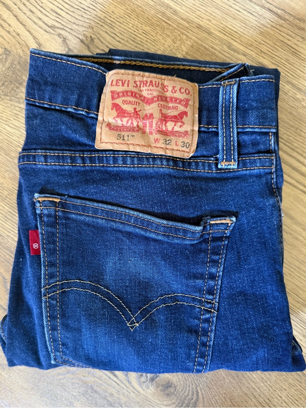 Levi's Blue Slim Straight Jeans Iconic Style